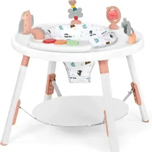 Baby 3-in-1 Activity Center & Jumper Table with 360° Rotating Seat & Removable Toys, Perfect for Infant Play & Entertainment